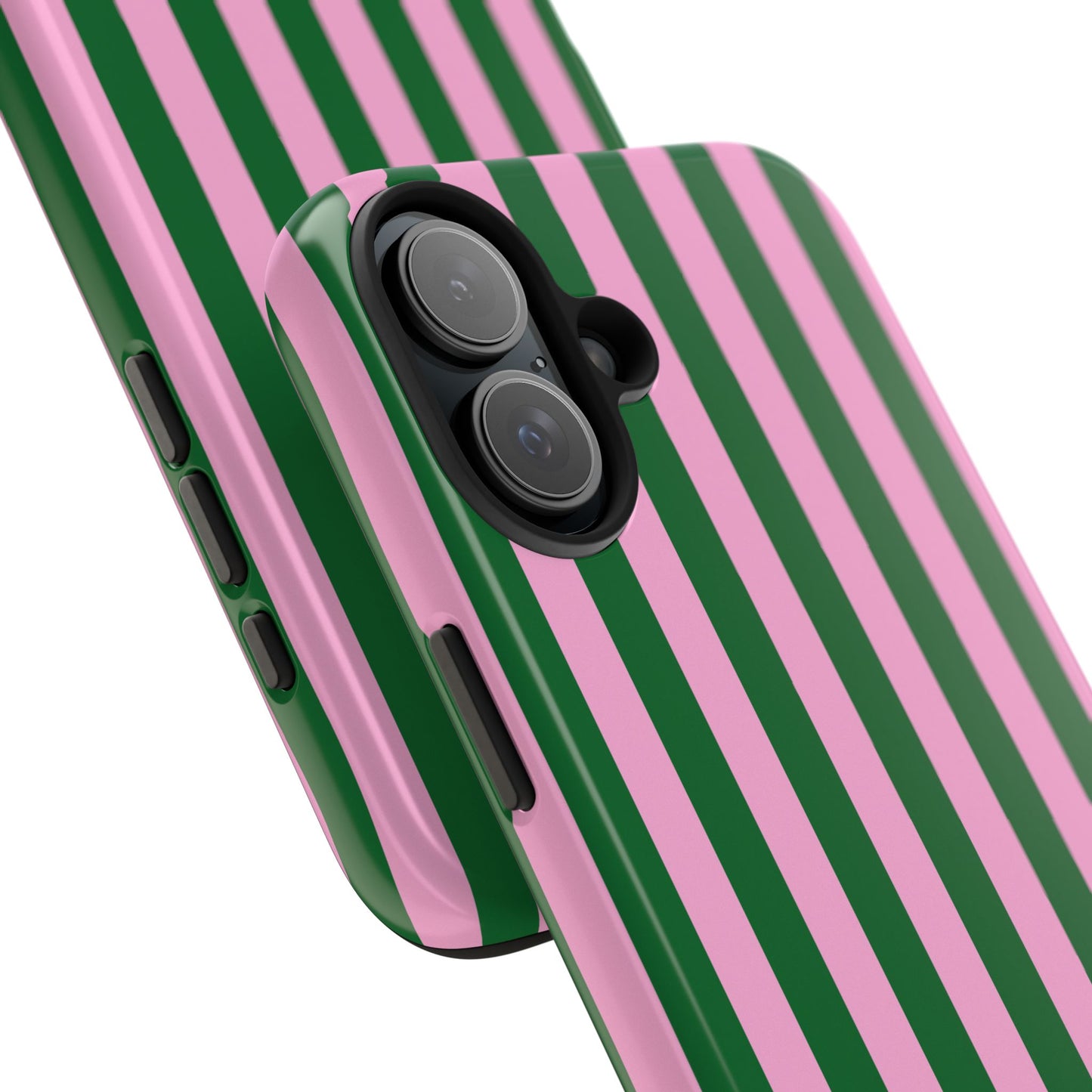 Vibrant Striped Green & Pink Phone Case – Stylish Protection for Your Device