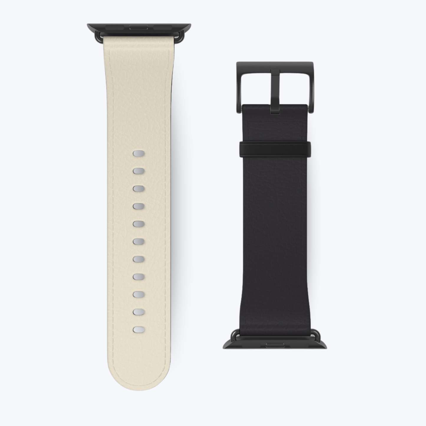Black and White Vegan Leather Apple Watch Band – Stylish & Sustainable Straps for Apple Watch 1-9, SE, Ultra