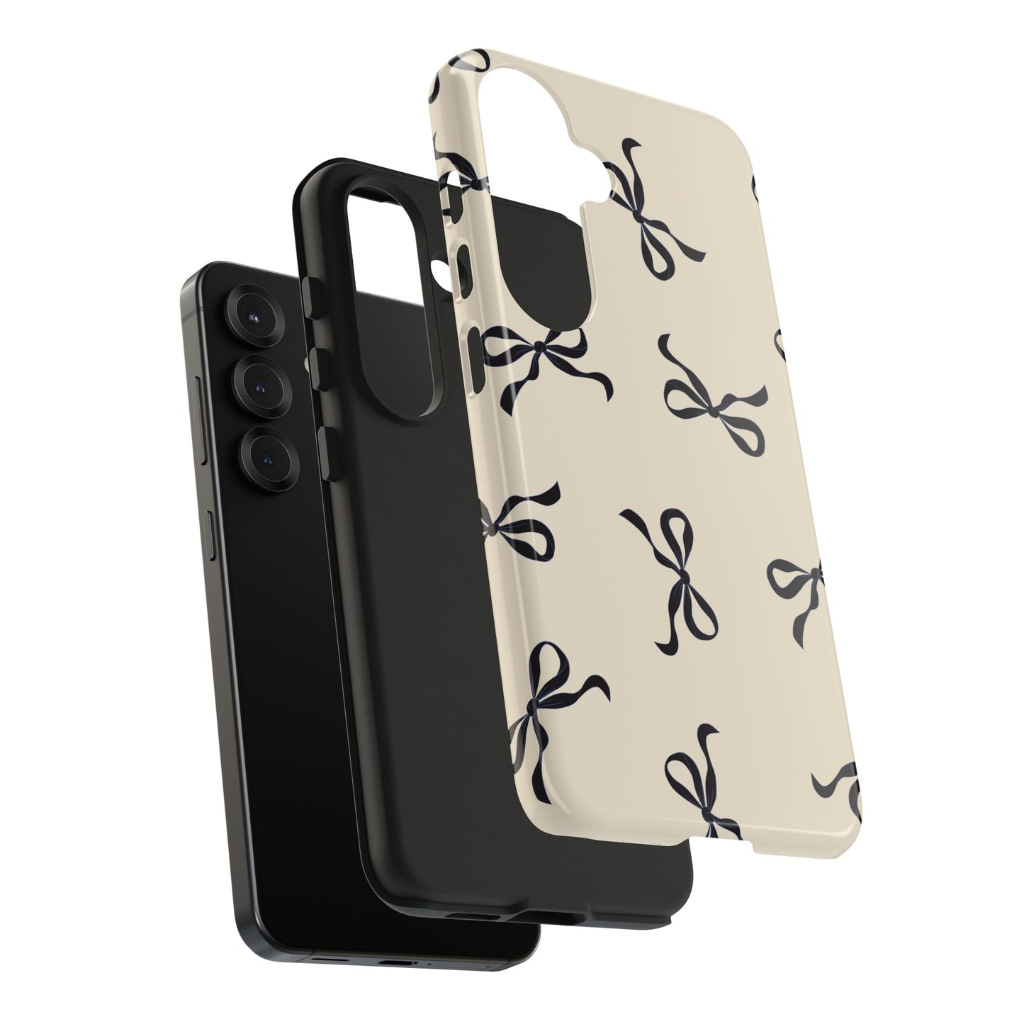 Beige and Black Bow Phone Case