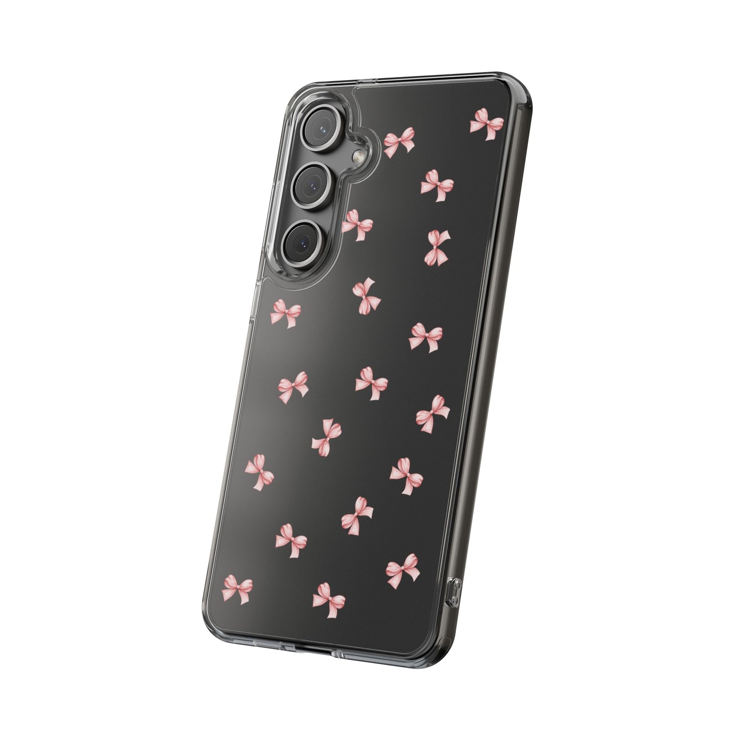 Pink Bow Dreams Clear Phone Case – Stylish Protection for Your iPhone