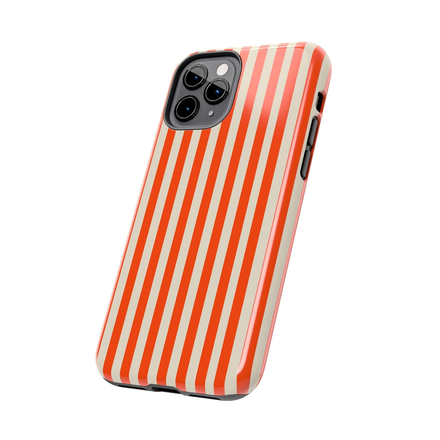 Striped Orange & Cream Phone Case – Durable Protection with a Stylish Twist
