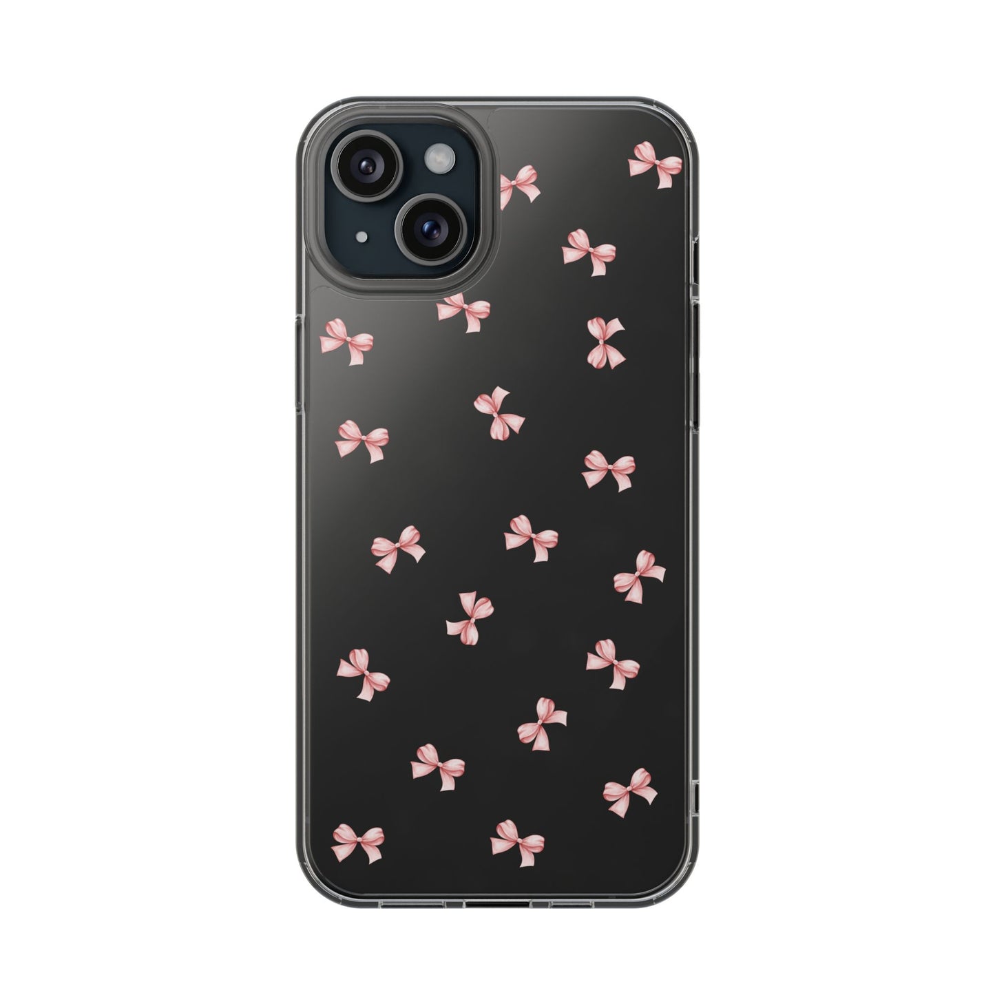 Pink Bow Dreams Clear Phone Case – Stylish Protection for Your iPhone
