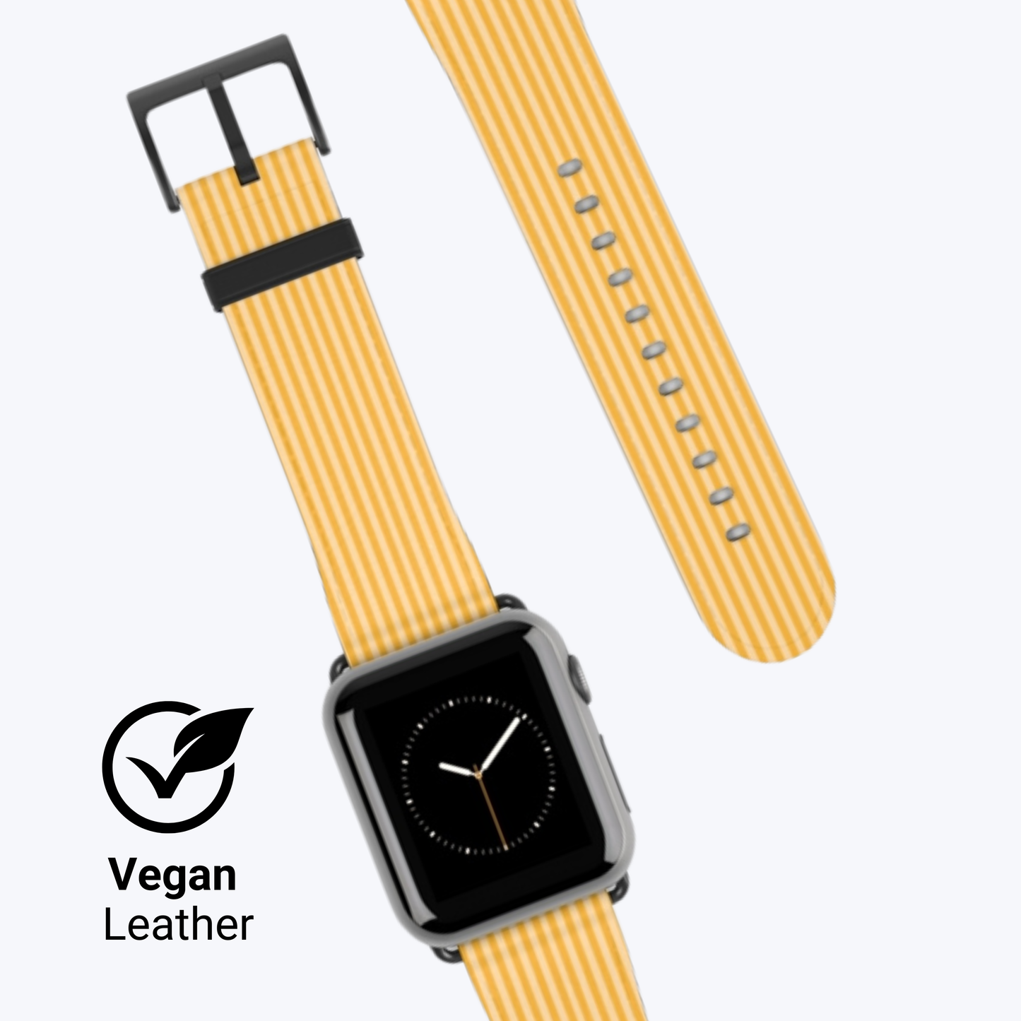 Sunny Stripes Vegan Leather Apple Watch Band – Eco-Friendly, Stylish, and Comfortable