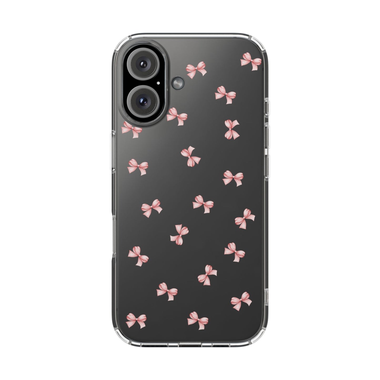 Pink Bow Dreams Clear Phone Case – Stylish Protection for Your iPhone