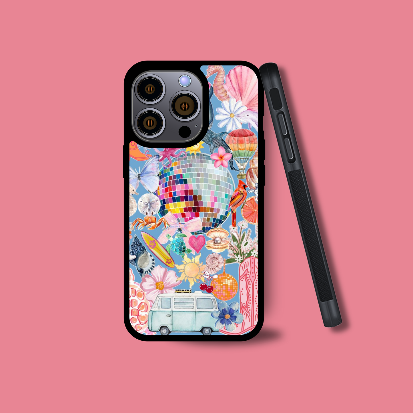 Retro Adventure Mix Collage Phone Case – A Bold and Stylish iPhone Accessory