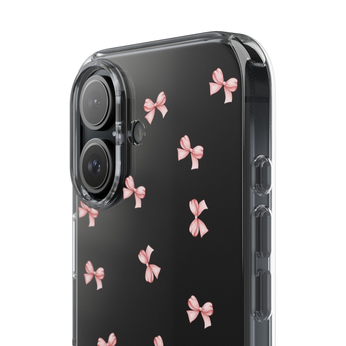 Pink Bow Dreams Clear Phone Case – Stylish Protection for Your iPhone