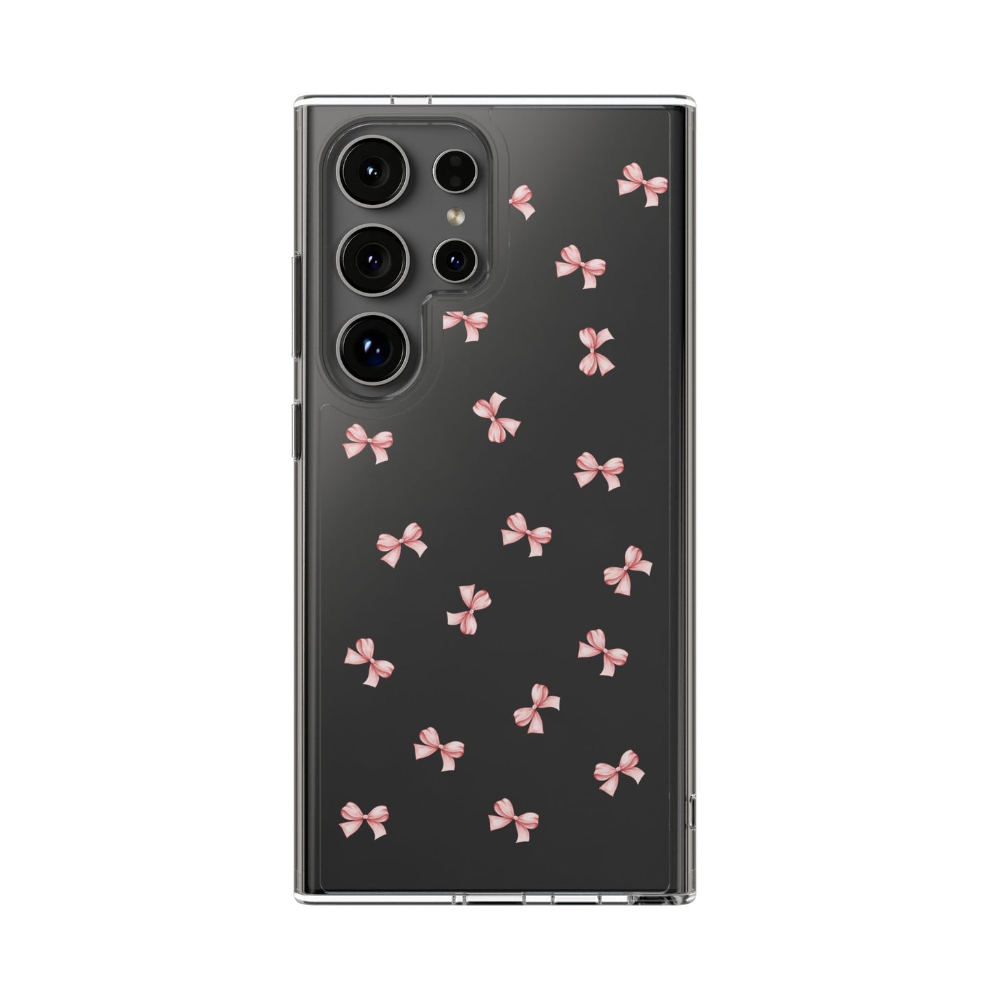 Pink Bow Dreams Clear Phone Case – Stylish Protection for Your iPhone