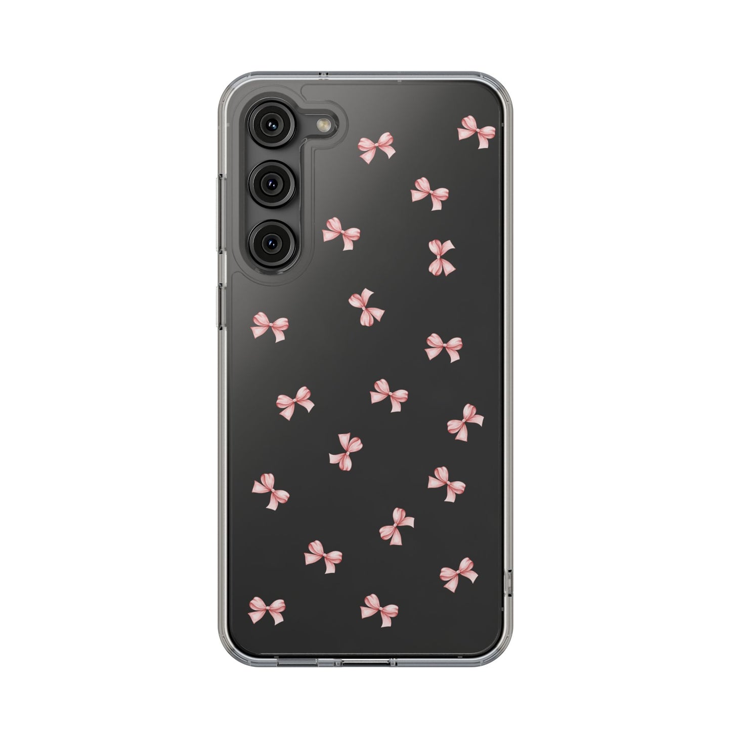 Pink Bow Dreams Clear Phone Case – Stylish Protection for Your iPhone
