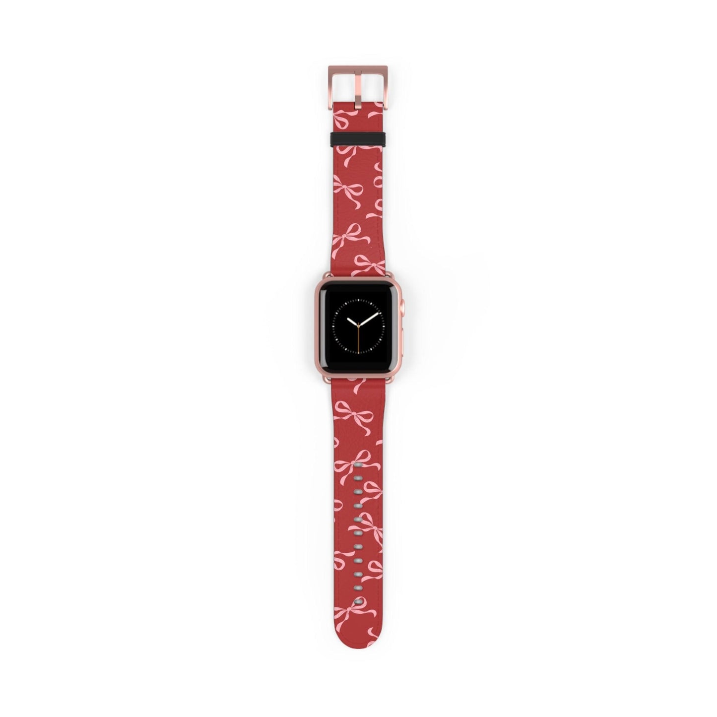 Pink Bows on Red Apple Watch Band - JGUS
