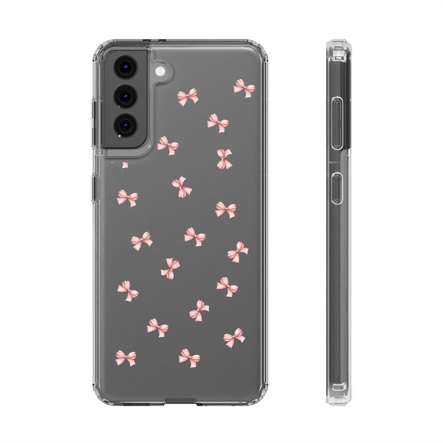 Pink Bow Dreams Clear Phone Case – Stylish Protection for Your iPhone