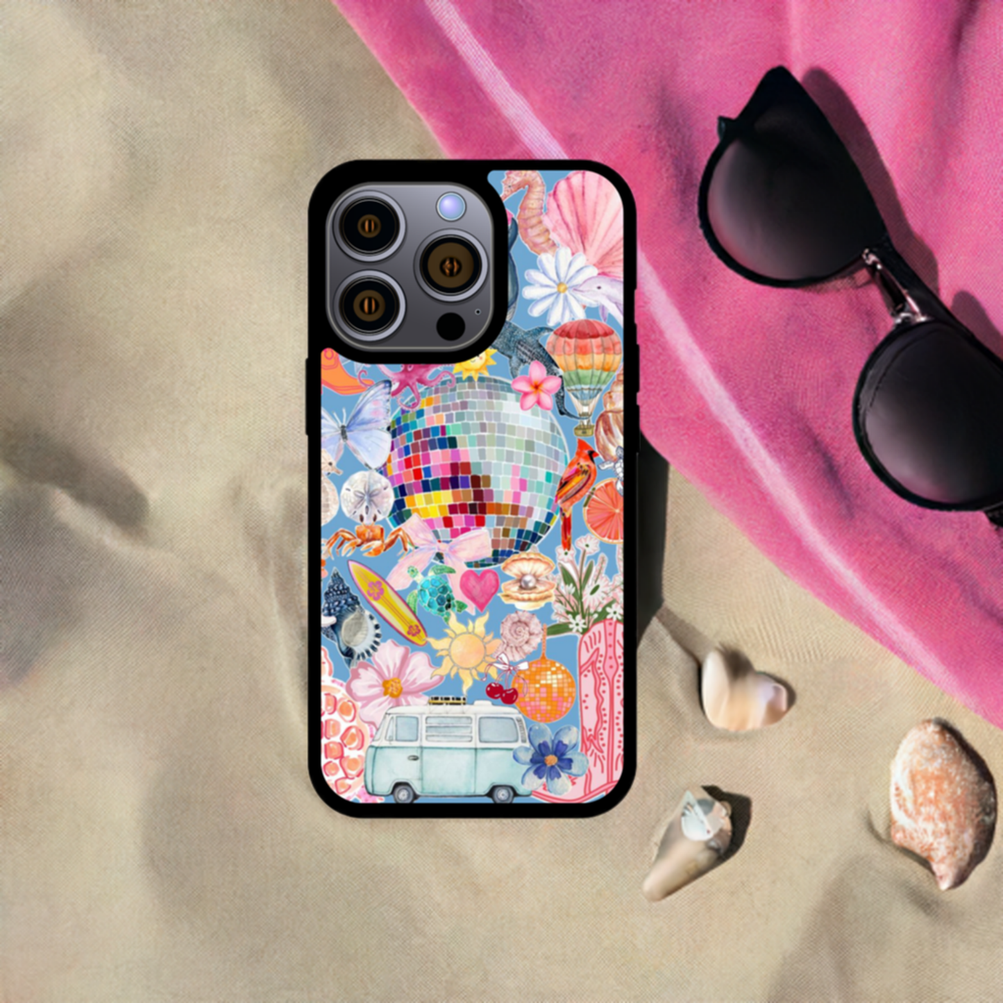 Retro Adventure Mix Collage Phone Case – A Bold and Stylish iPhone Accessory