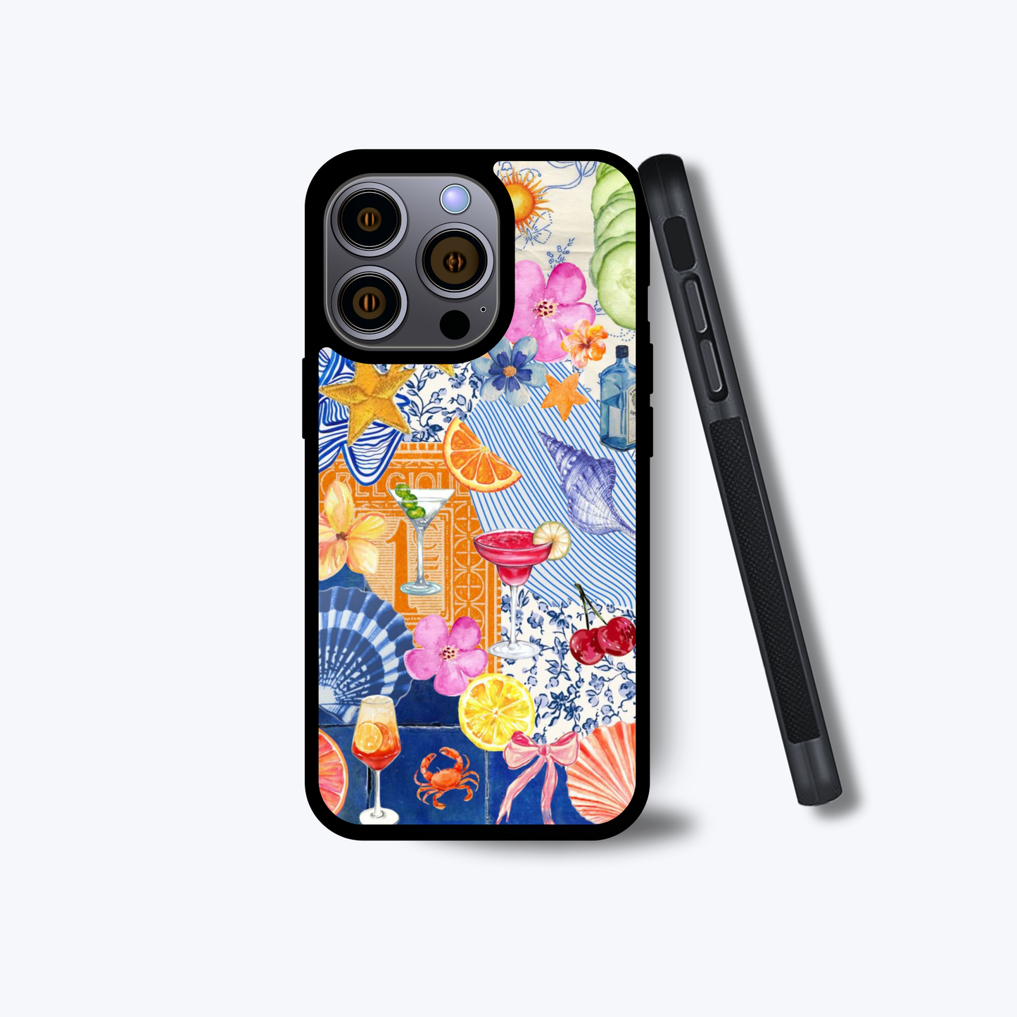 Tropical Mix Collage iPhone Case – Vibrant Retro Sunset Design