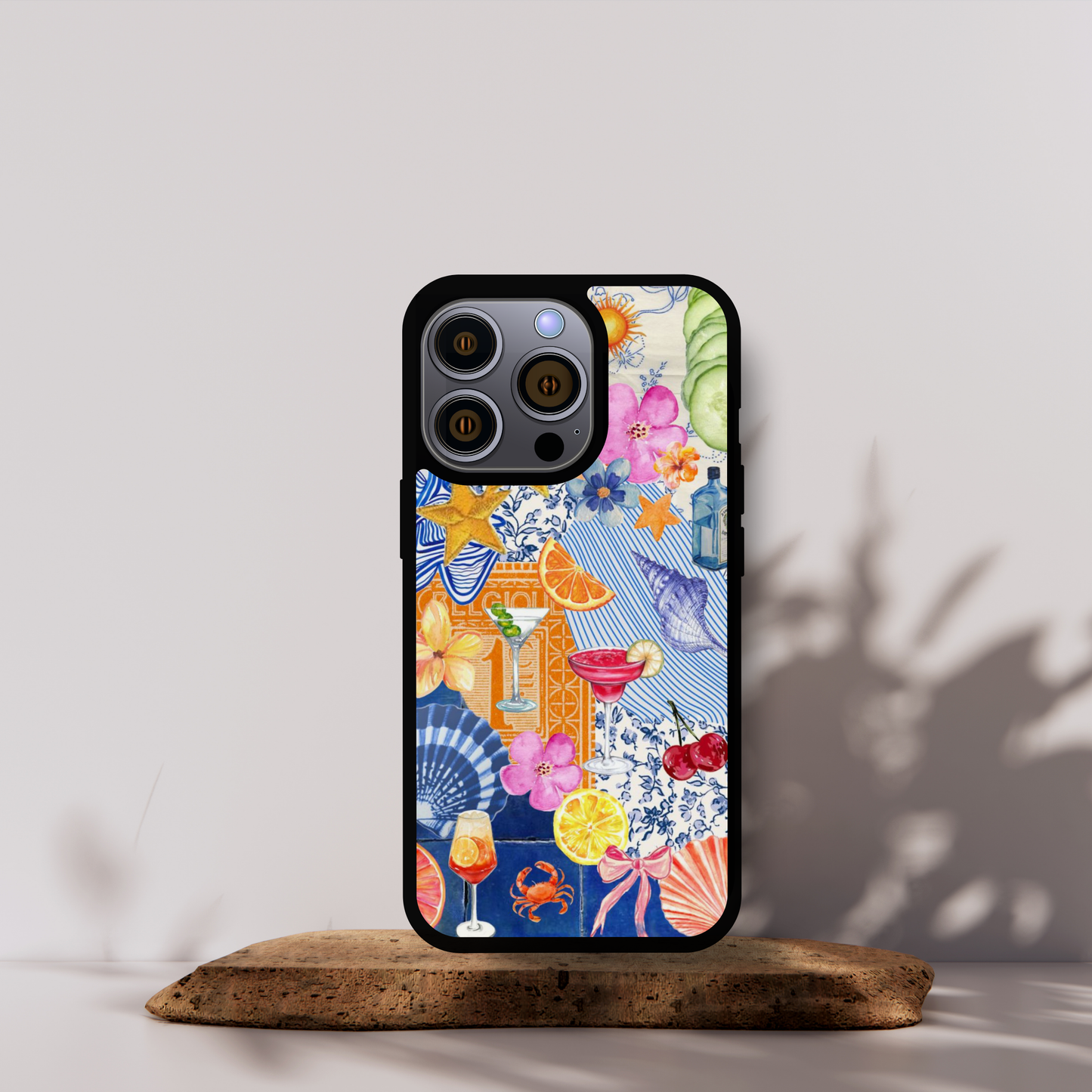Tropical Mix Collage iPhone Case – Vibrant Retro Sunset Design