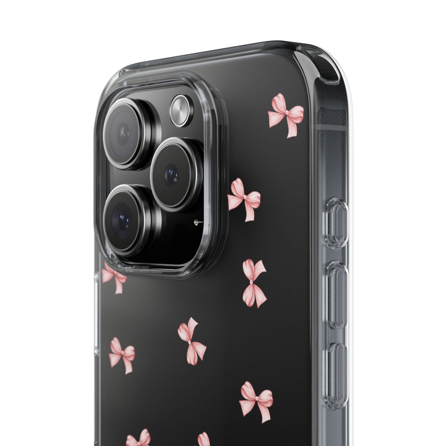 Pink Bow Dreams Clear Phone Case – Stylish Protection for Your iPhone