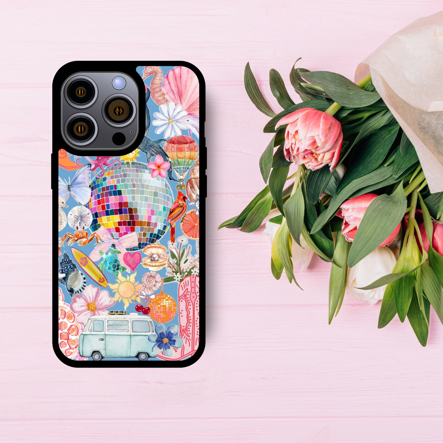Retro Adventure Mix Collage Phone Case – A Bold and Stylish iPhone Accessory