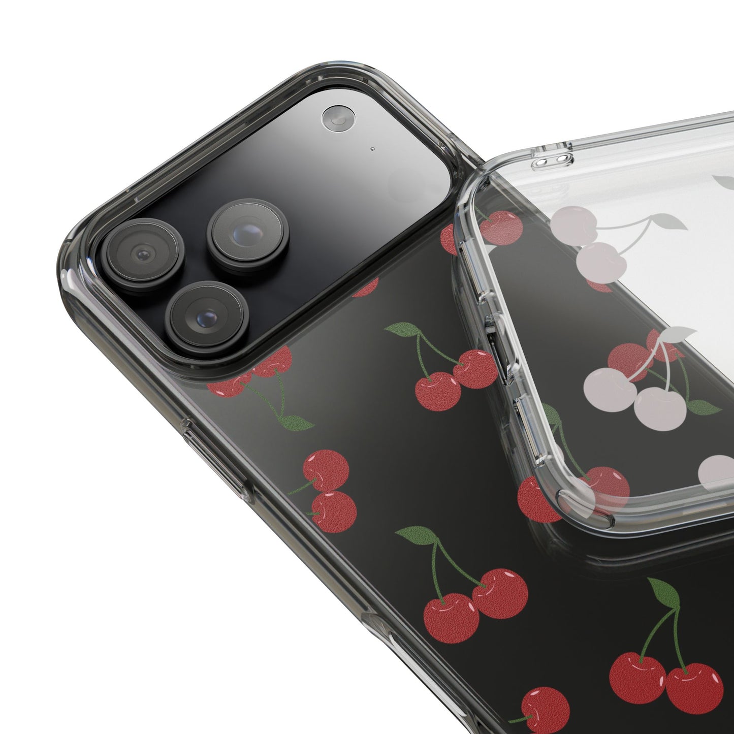 Random Cherry Pattern Clear Phone Case