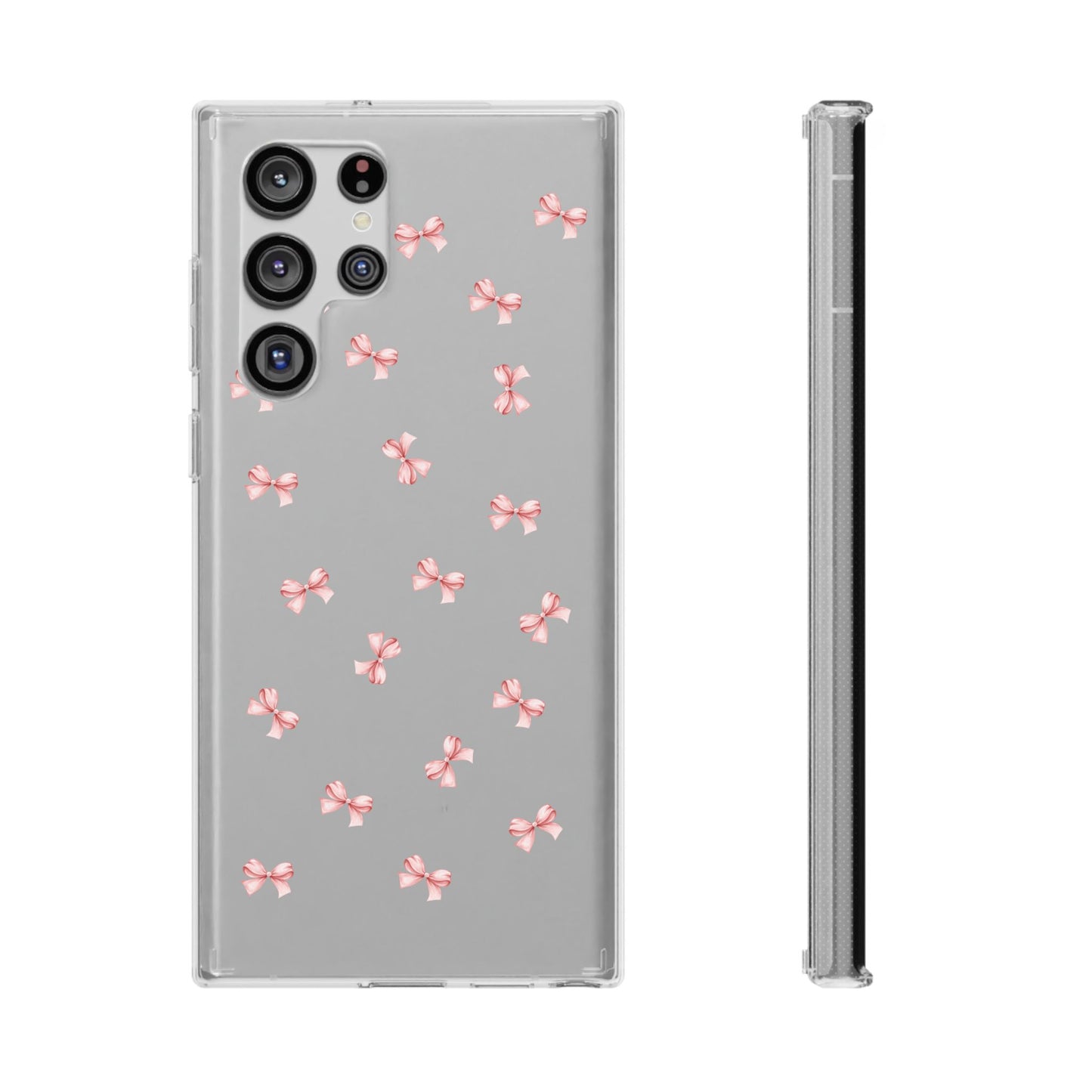 Pink Bow Dreams Clear Phone Case – Stylish Protection for Your iPhone
