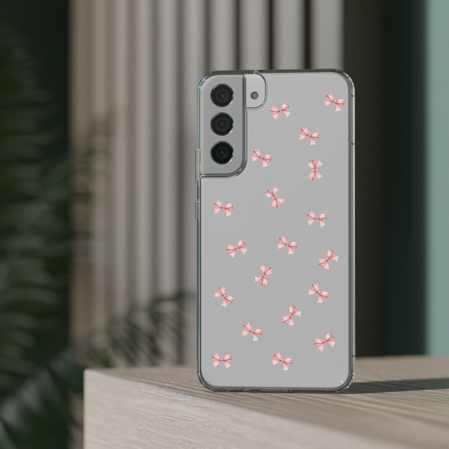 Pink Bow Dreams Clear Phone Case – Stylish Protection for Your iPhone