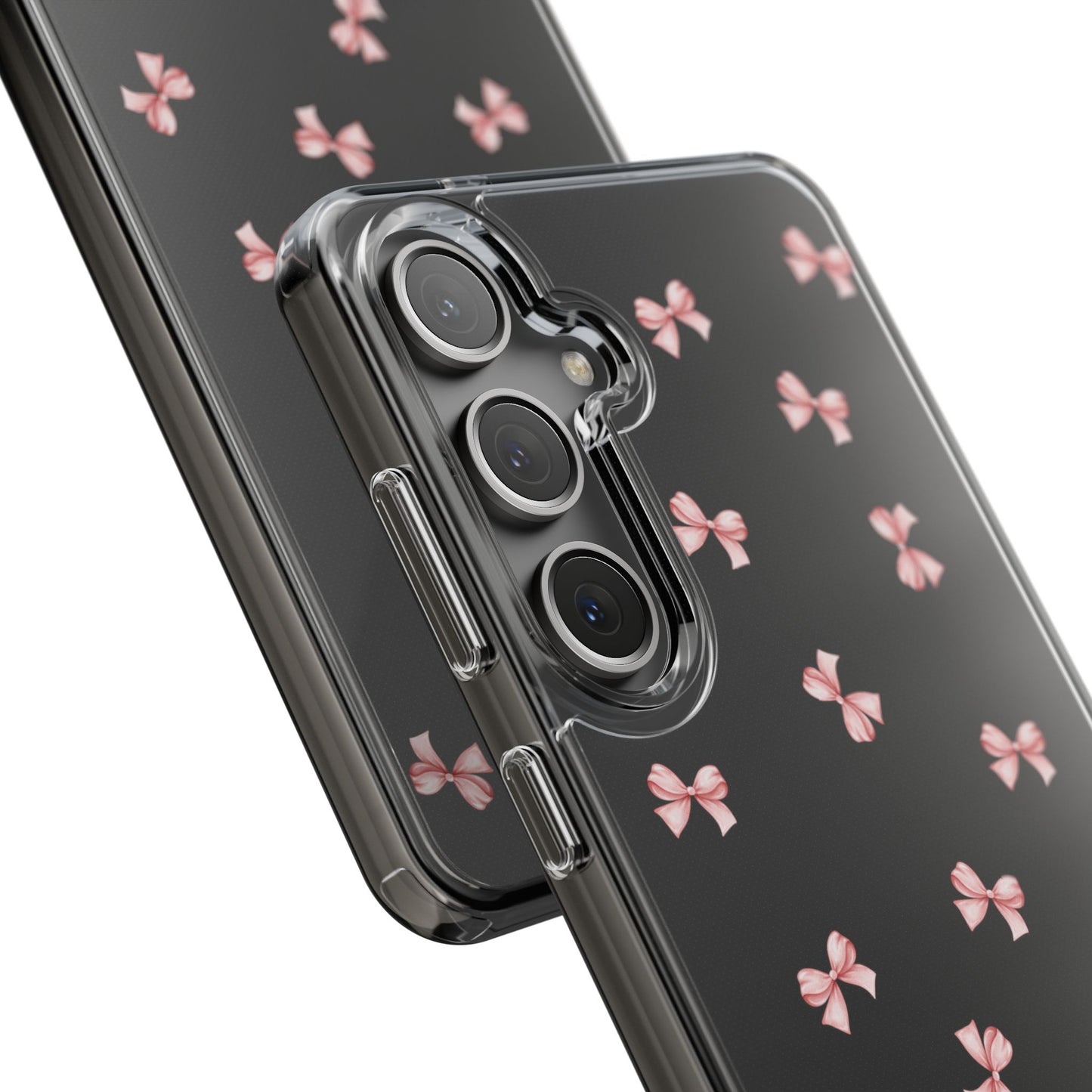 Pink Bow Dreams Clear Phone Case – Stylish Protection for Your iPhone
