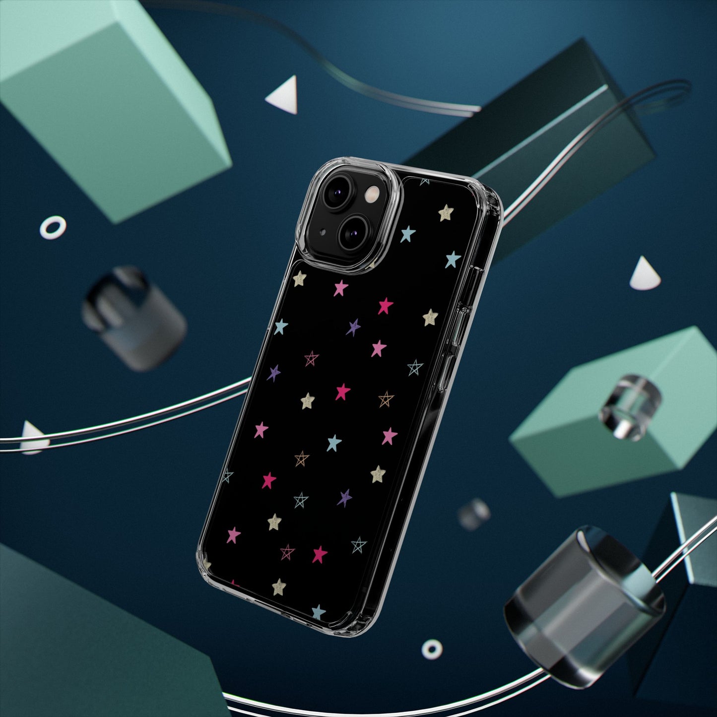 Star Pattern Clear Phone Case