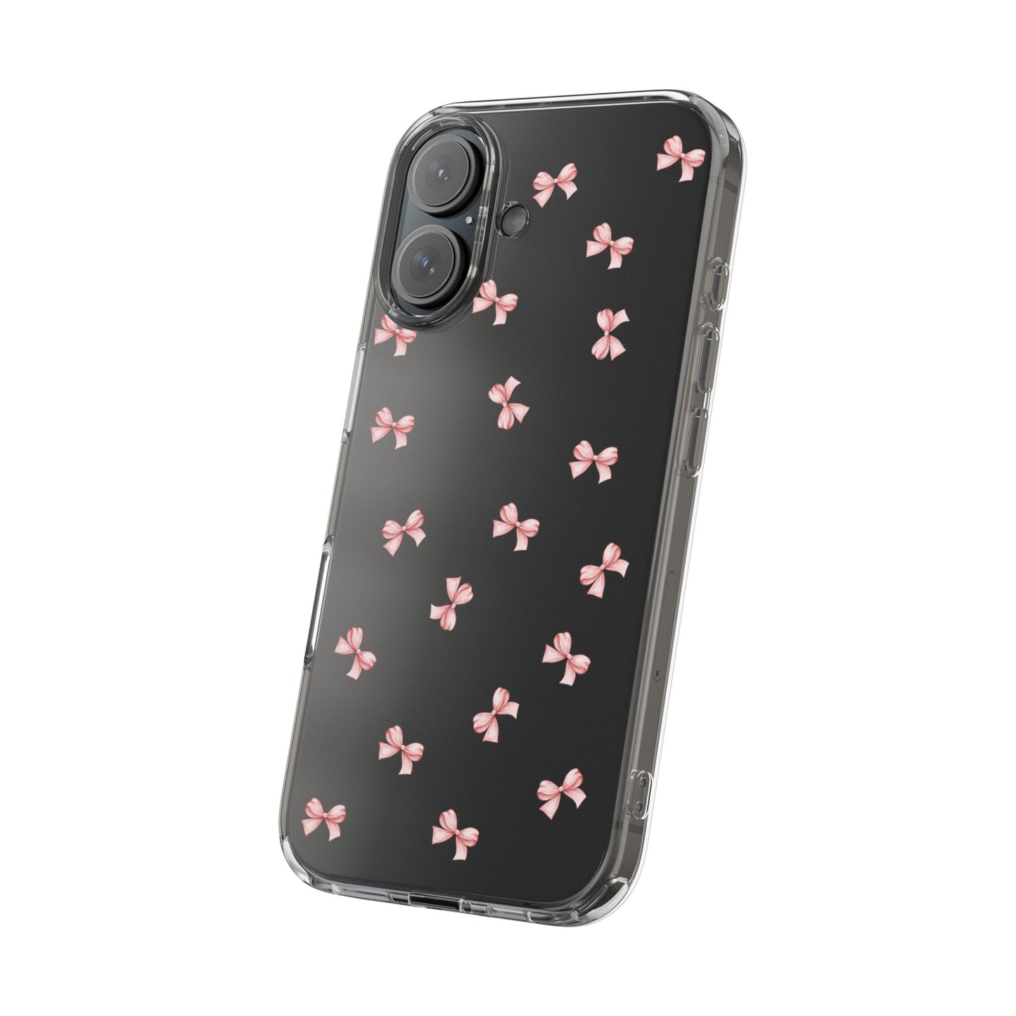 Pink Bow Dreams Clear Phone Case – Stylish Protection for Your iPhone
