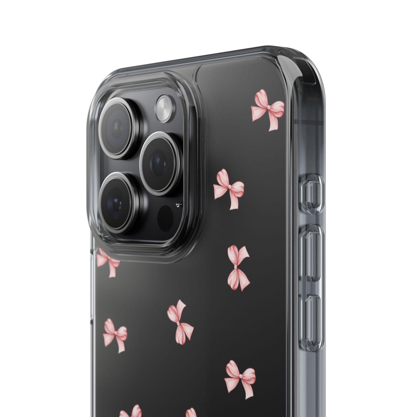 Pink Bow Dreams Clear Phone Case – Stylish Protection for Your iPhone