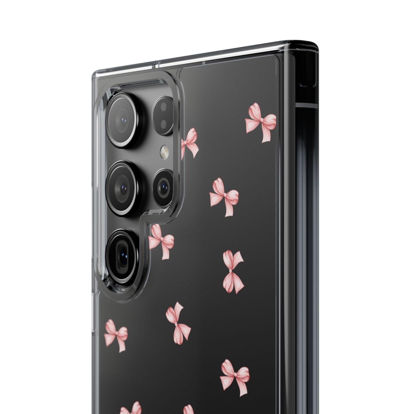 Pink Bow Dreams Clear Phone Case – Stylish Protection for Your iPhone