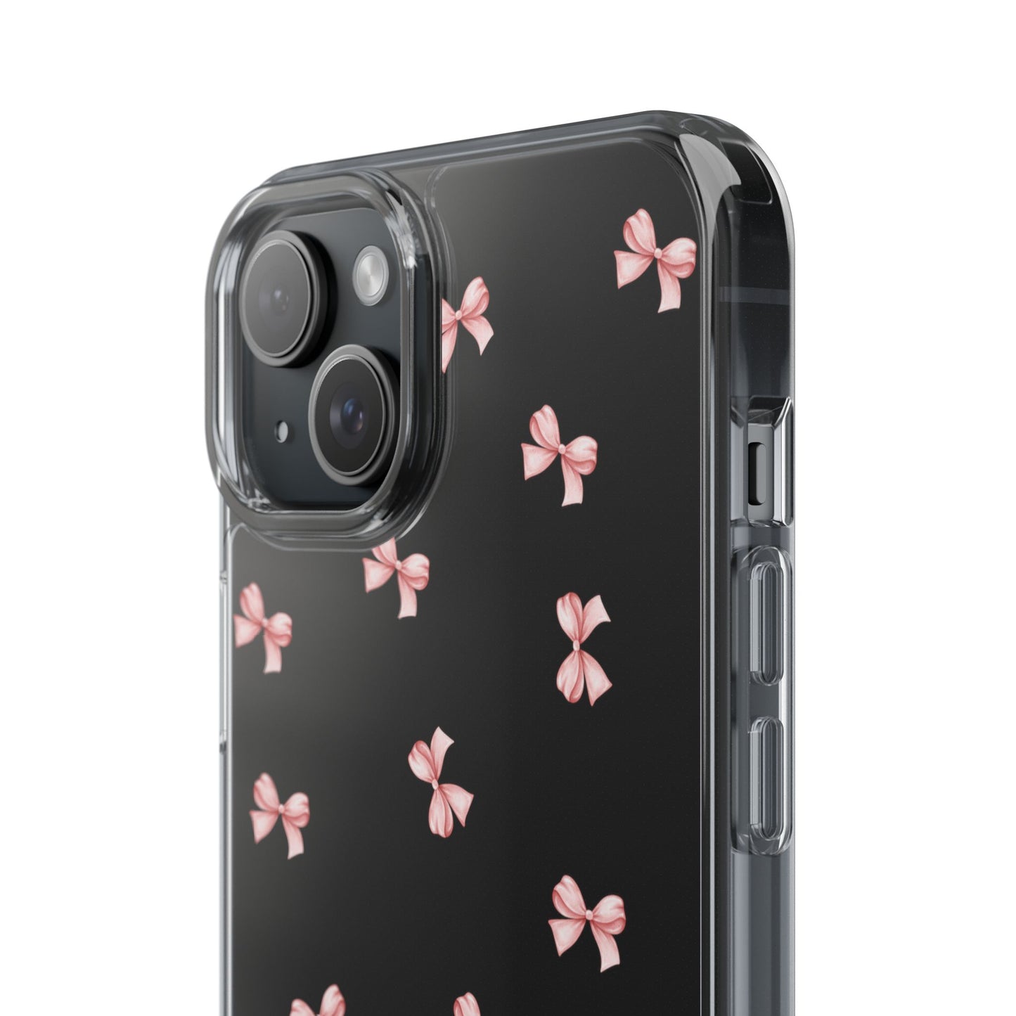 Pink Bow Dreams Clear Phone Case – Stylish Protection for Your iPhone