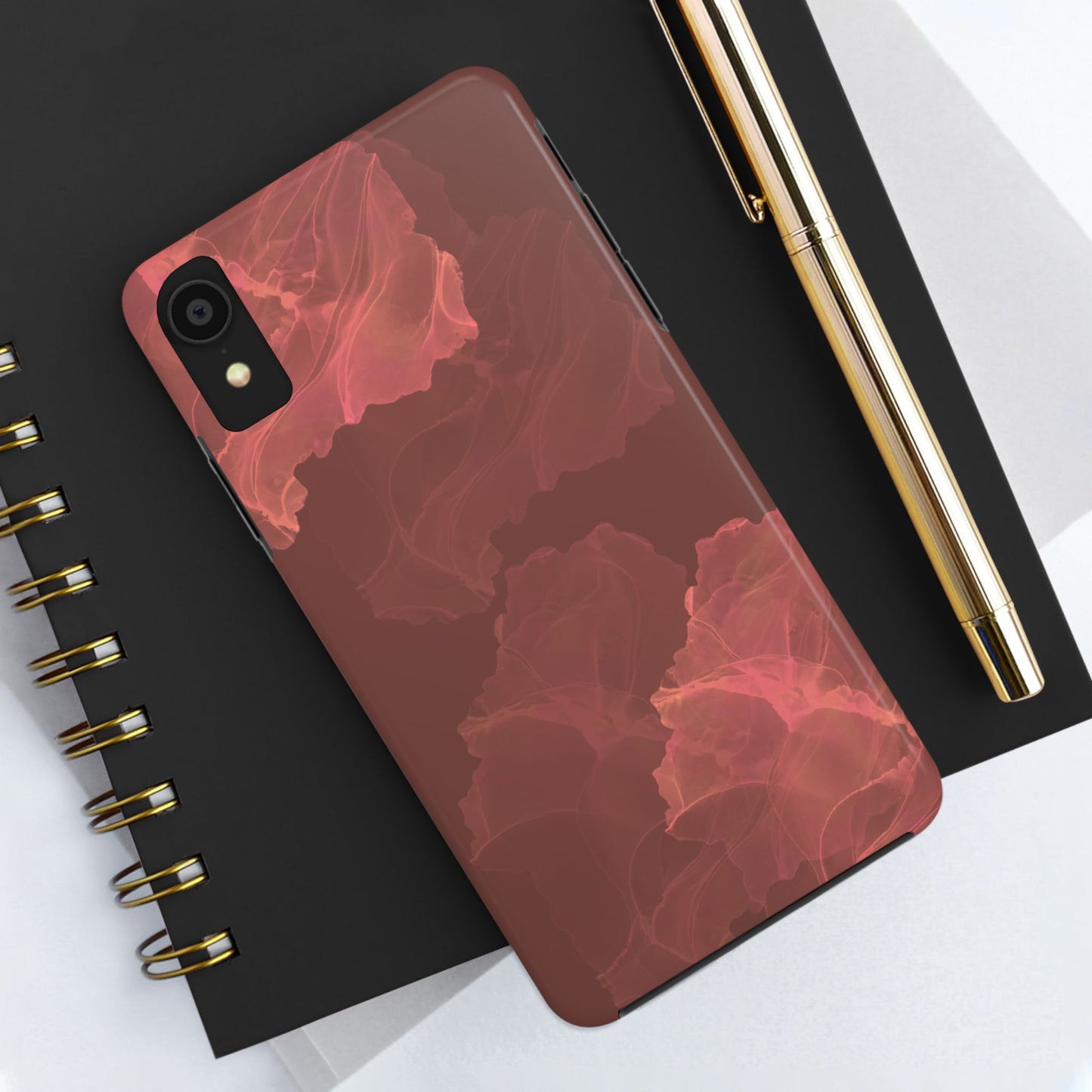 Blush Ink Splash iPhone Case – Dual-Layer, Shockproof Protection