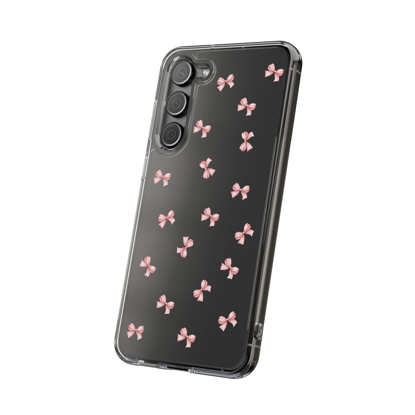 Pink Bow Dreams Clear Phone Case – Stylish Protection for Your iPhone