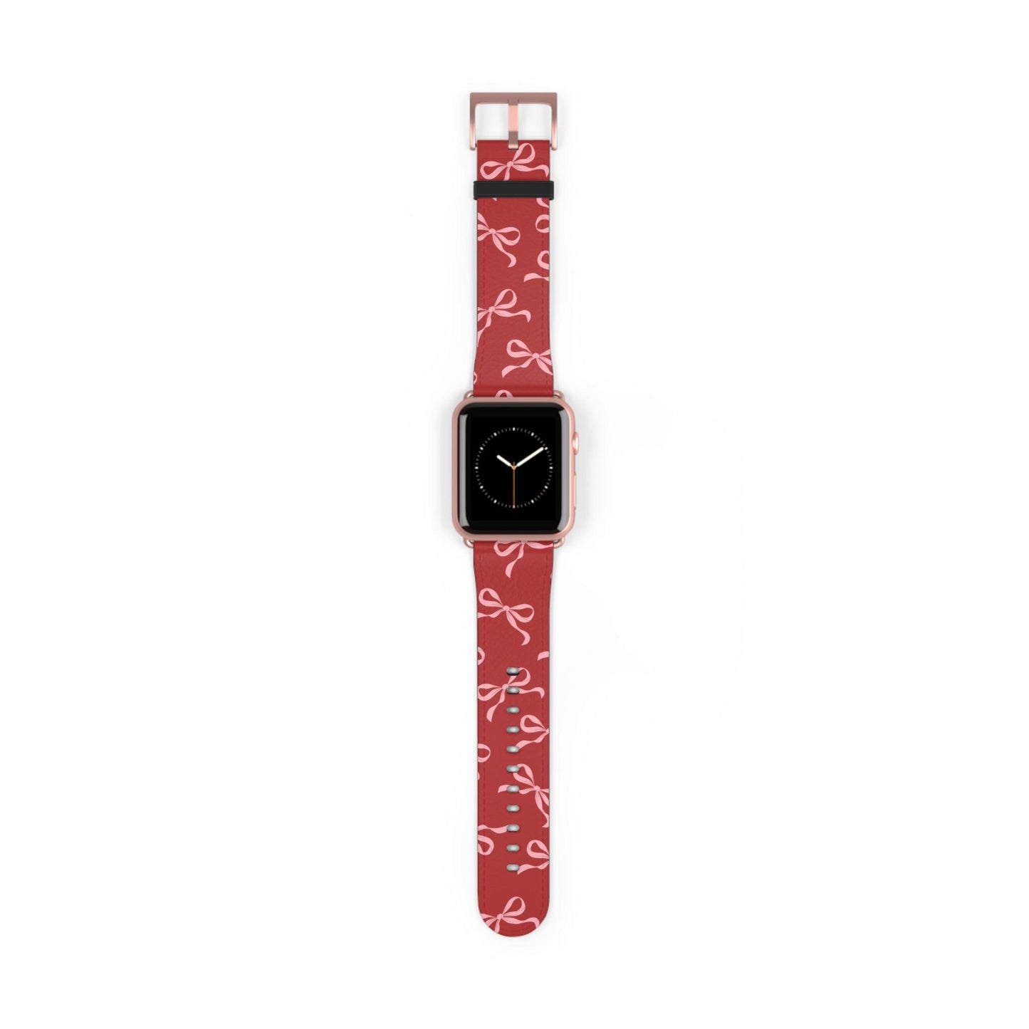 Pink Bows on Red Apple Watch Band - JGUS