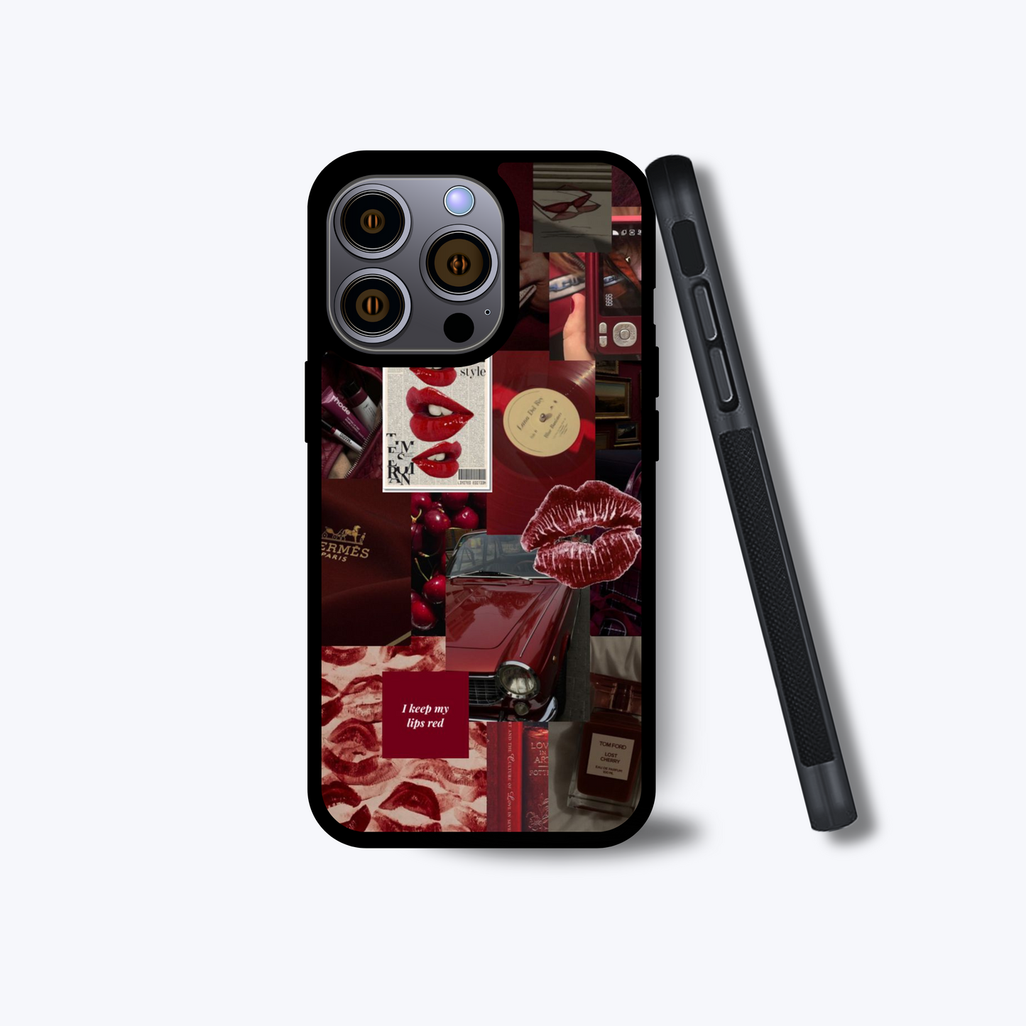 Burgundy Vibes Collage Phone Case