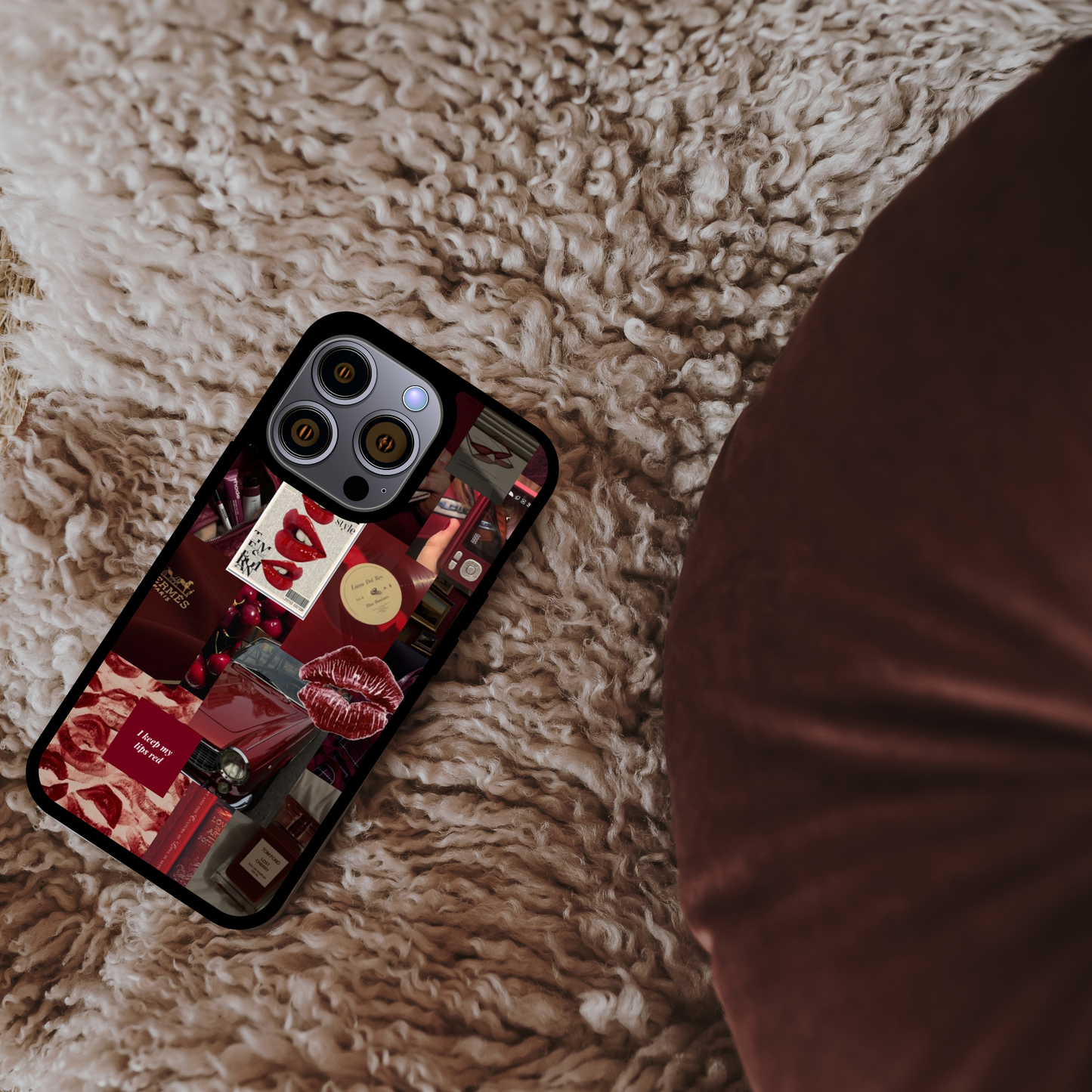 Burgundy Vibes Collage Phone Case