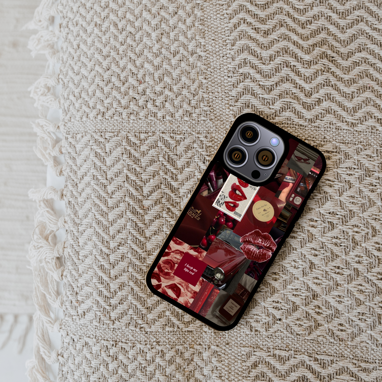 Burgundy Vibes Collage Phone Case