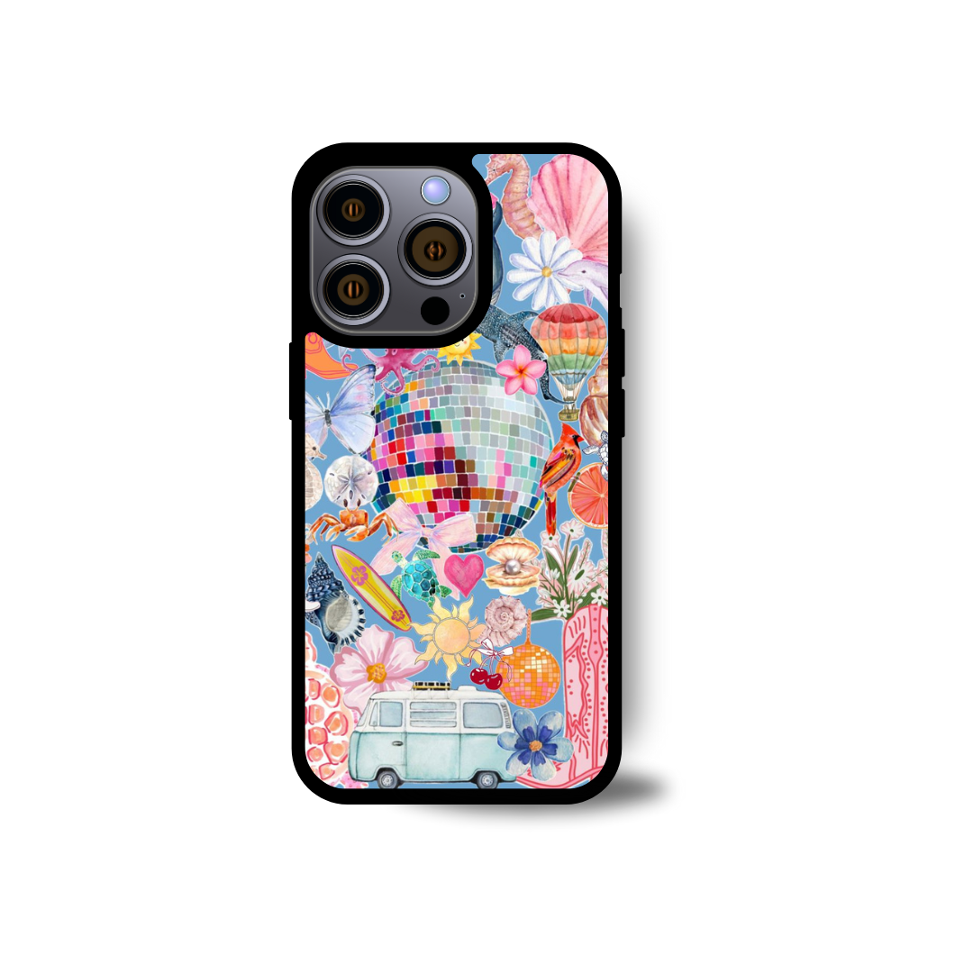 Retro Adventure Mix Collage Phone Case – A Bold and Stylish iPhone Accessory