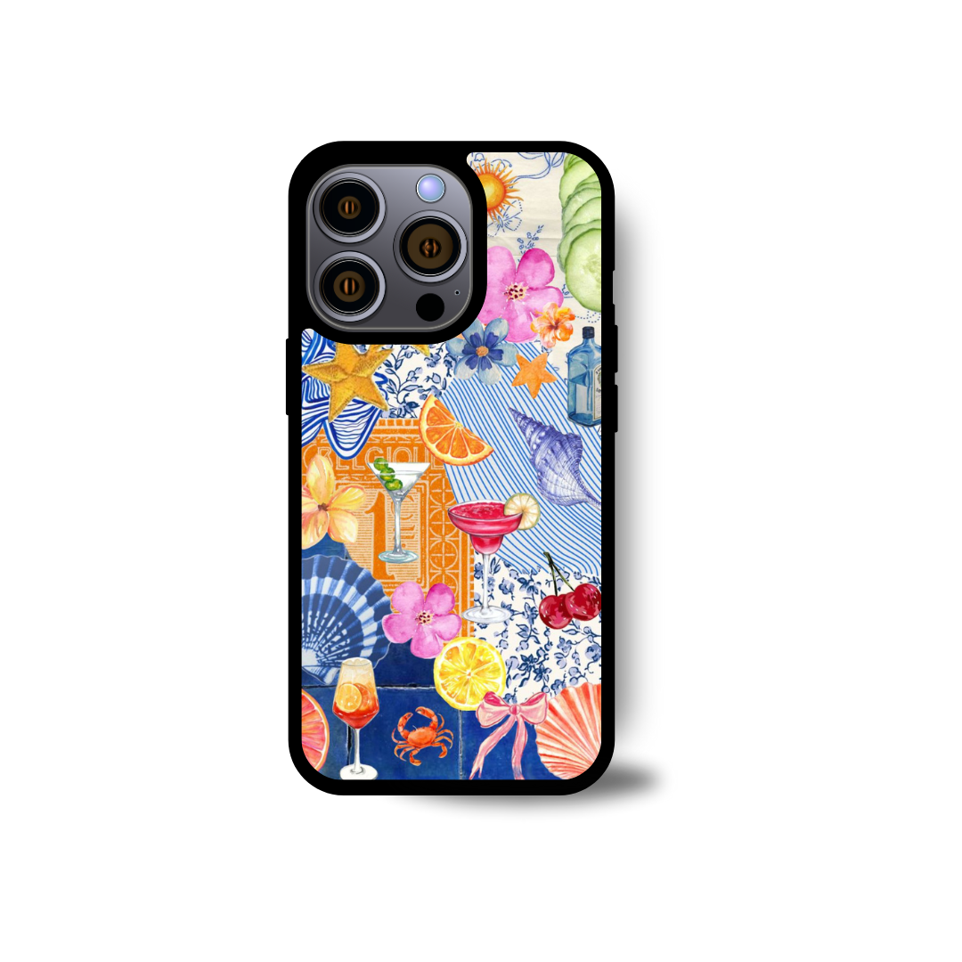 Tropical Mix Collage iPhone Case – Vibrant Retro Sunset Design