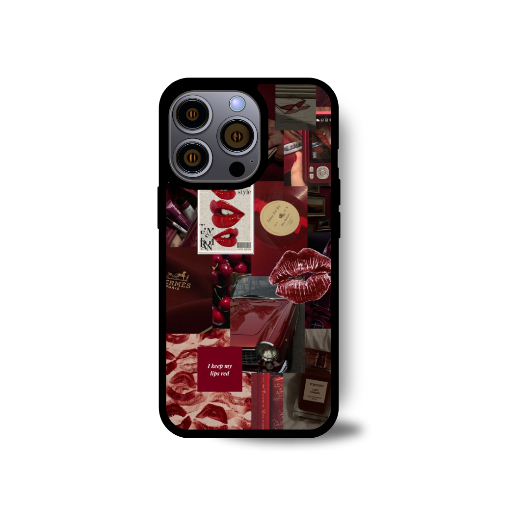 Burgundy Vibes Collage Phone Case