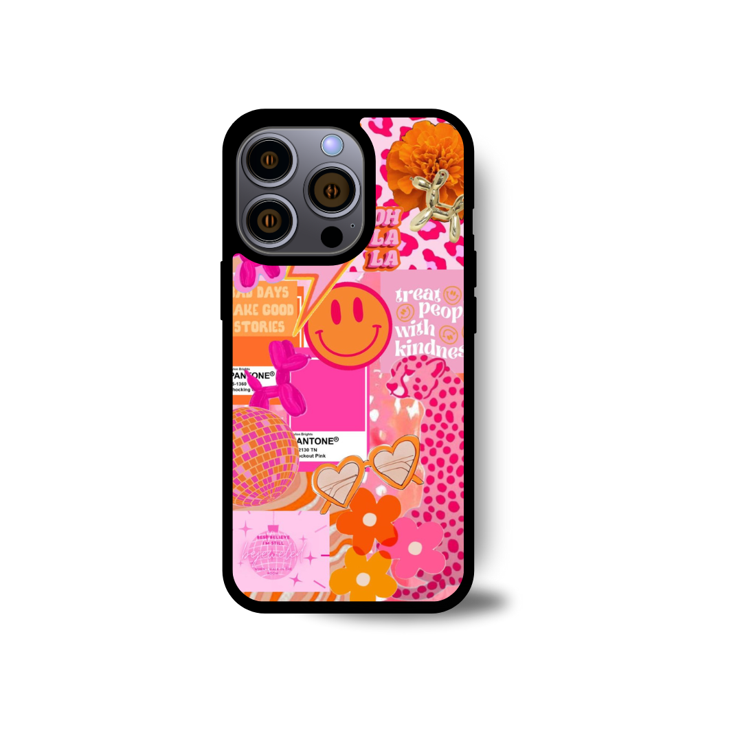 Pink Blush & Tangerine Collage Case – Vibrant Protection for Your iPhone