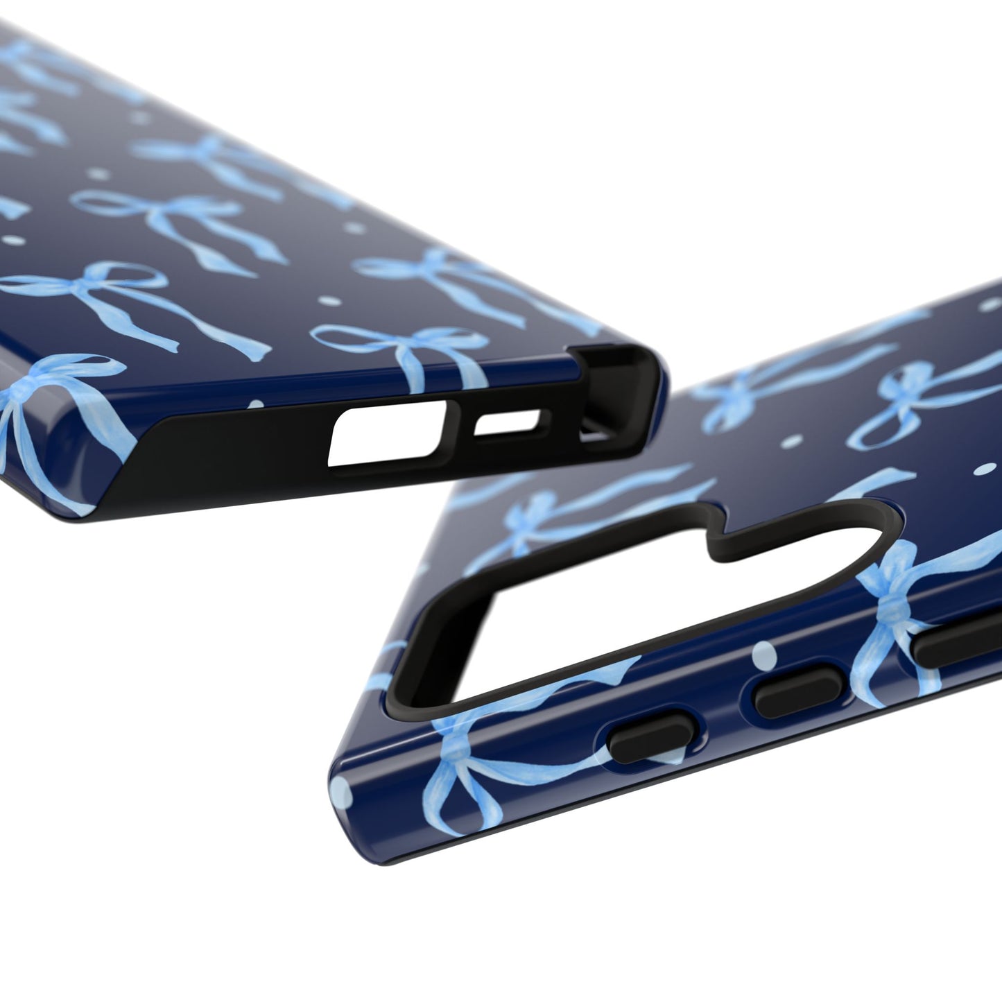Bows & Blues Phone Case – Aesthetic Ribbon Print | Fits iPhone & Samsung - JGUS