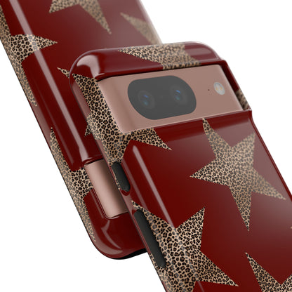 Leopard Star Luxe - Burgundy Edition | Aesthetic Coquette Phone Case for iPhone & Galaxy - JGUS