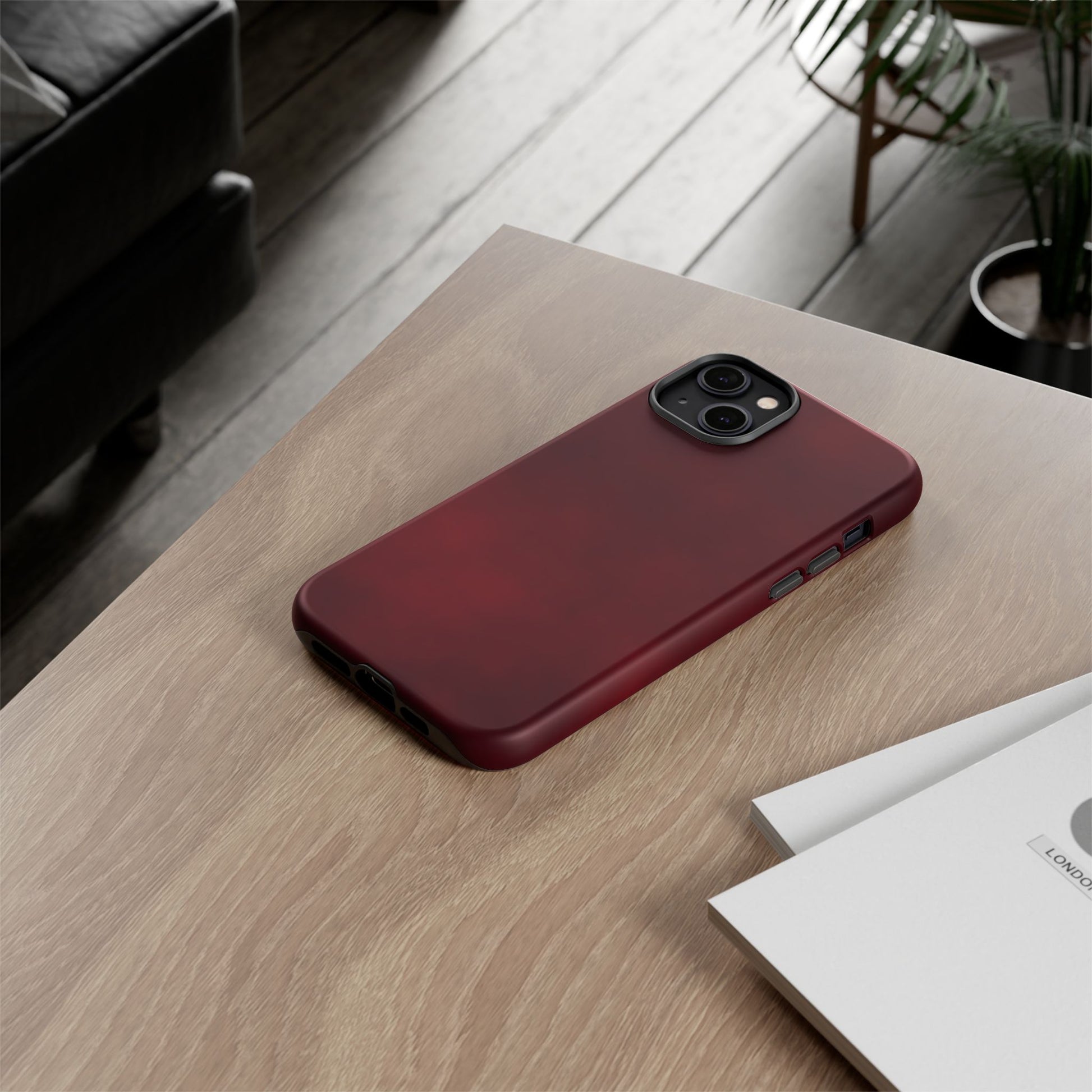Vintage Burgundy Cherry Phone Case – Elegant Floral Design for iPhone 17 & Samsung Galaxy | Tough Protective Cover - JGUS