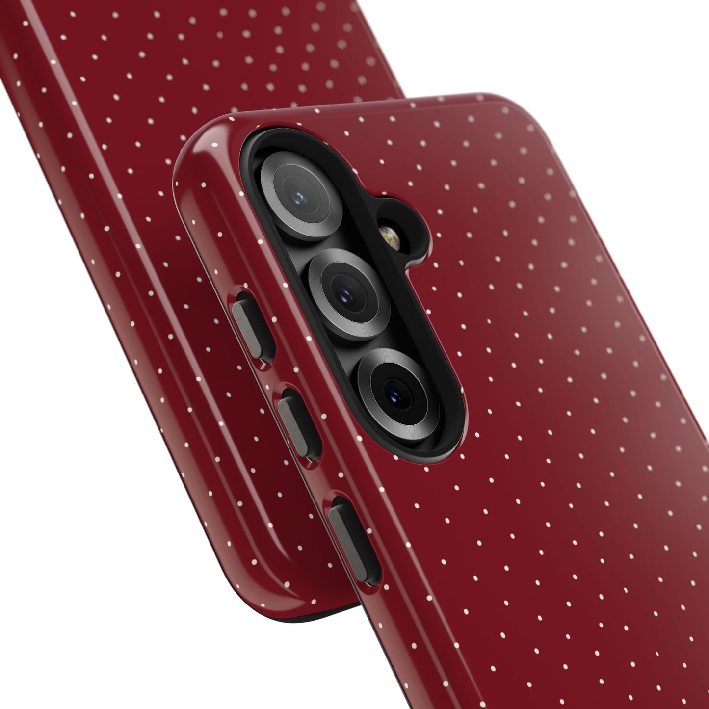 Burgundy  & White Dots Case