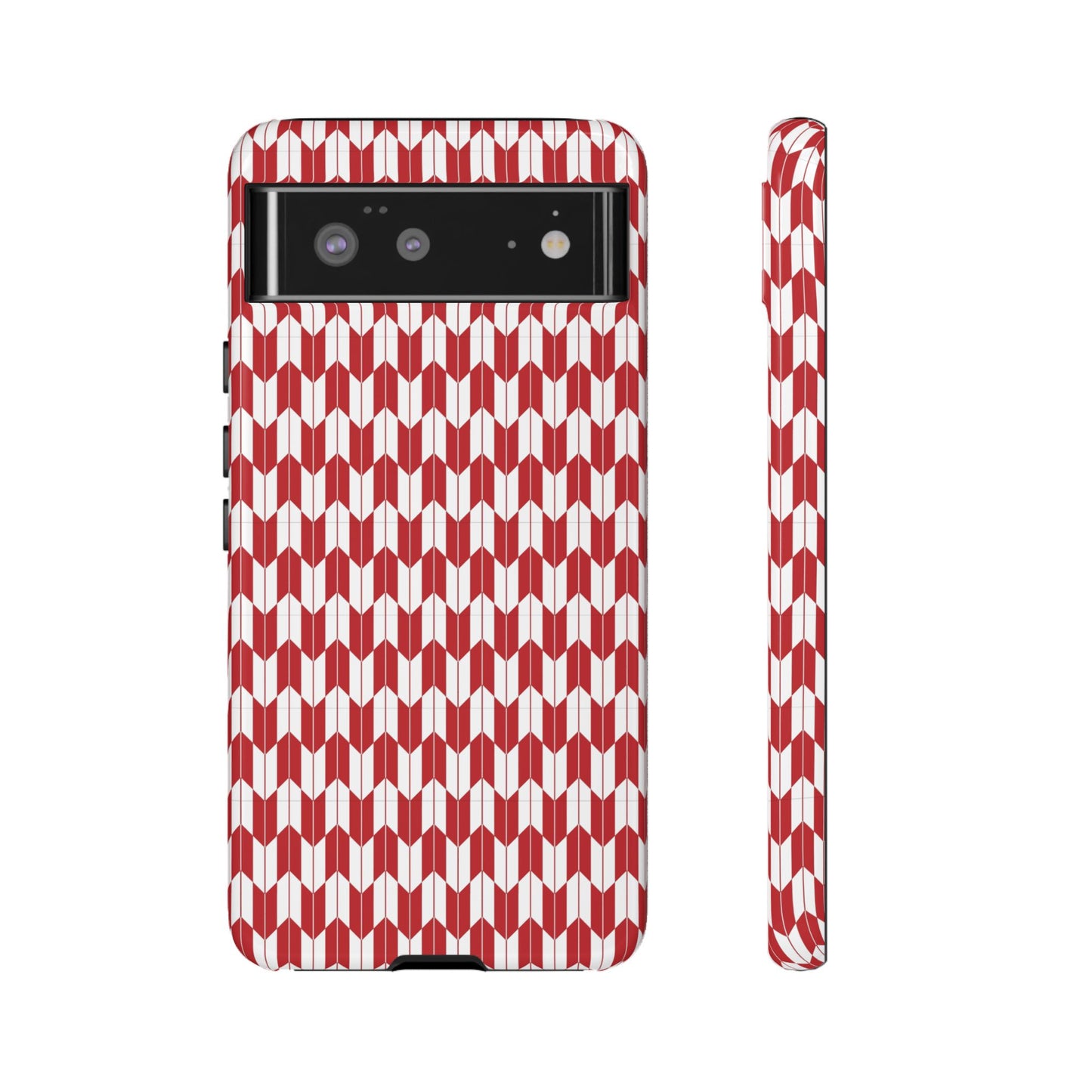 Red Geometric Phone Case for iPhone Samsung Pixel – Bold Pattern Aesthetic Modern Design - JGUS