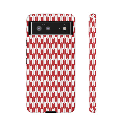 Red Geometric Phone Case for iPhone Samsung Pixel – Bold Pattern Aesthetic Modern Design - JGUS