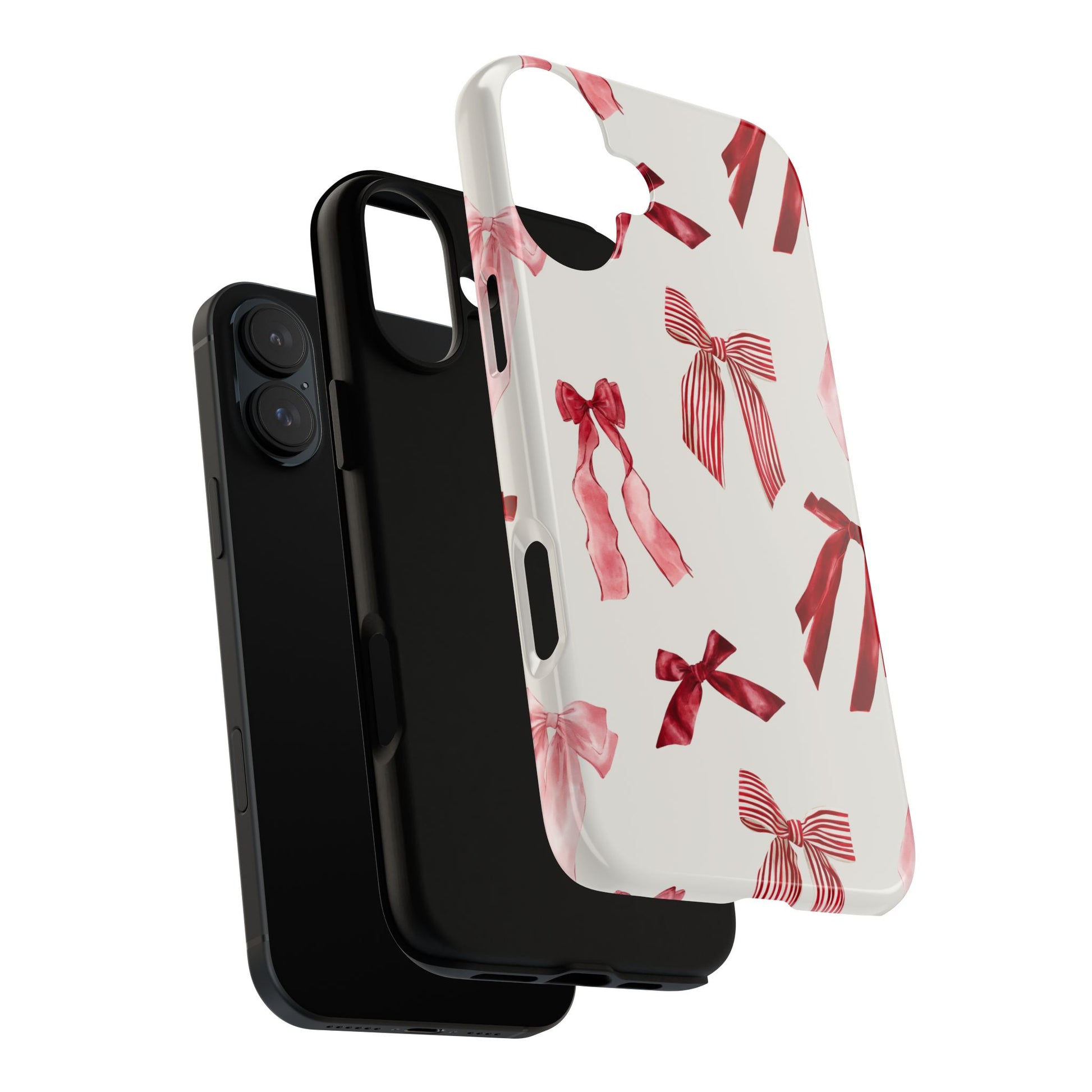 Burgundy Chic Bow Design Phone Case - JGUS