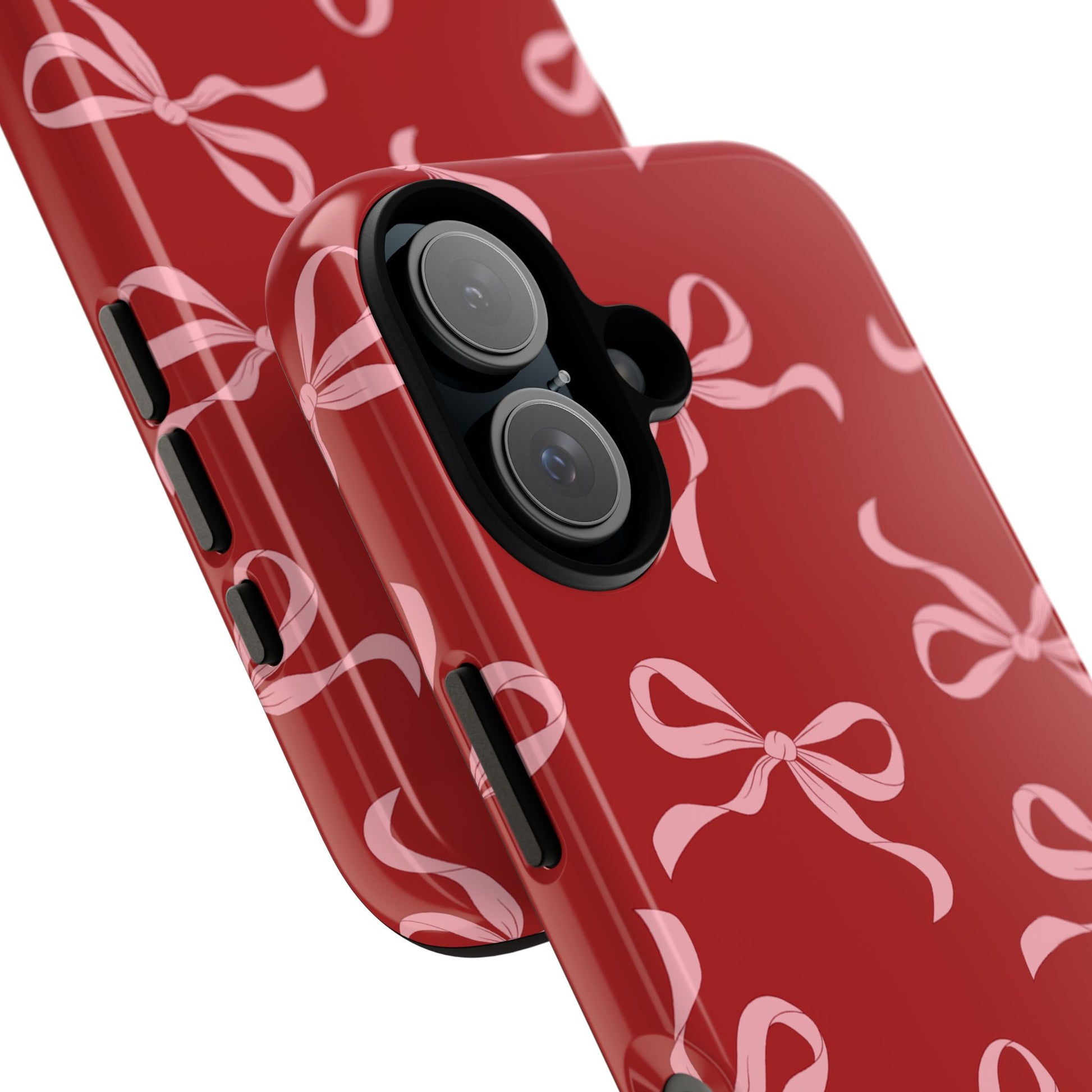 Pink Bows on Red Phone Case - JGUS