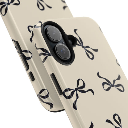 Beige and Black Bow Phone Case