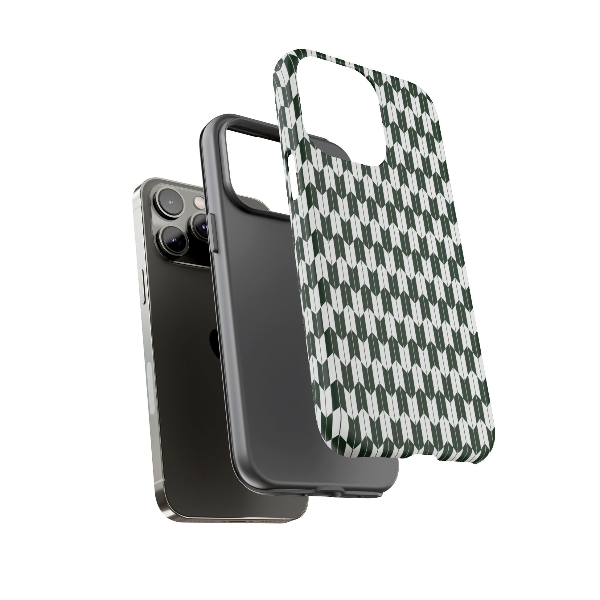 Green Harmony Geometric Phone Case – Durable, Slim, and MagSafe Compatible - JGUS