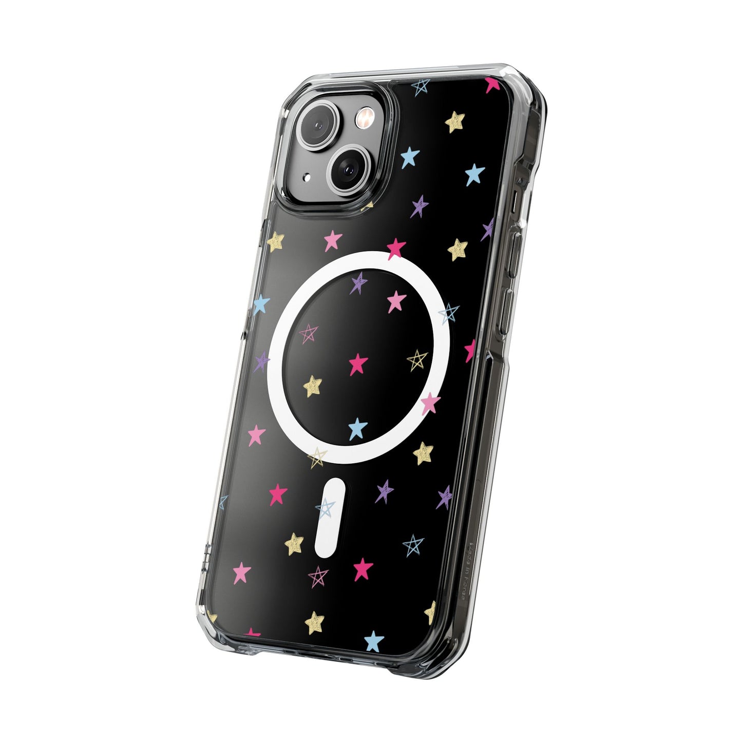 Star Pattern Clear Mag Safe Case, Magnetic Clear Impact Case