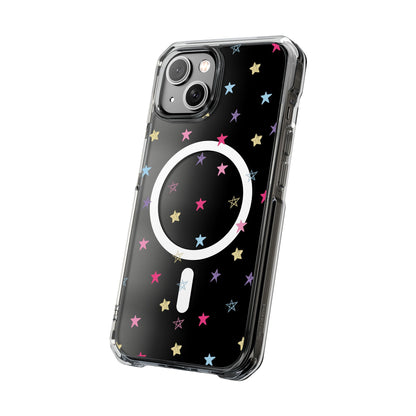Star Pattern Clear Mag Safe Case, Magnetic Clear Impact Case